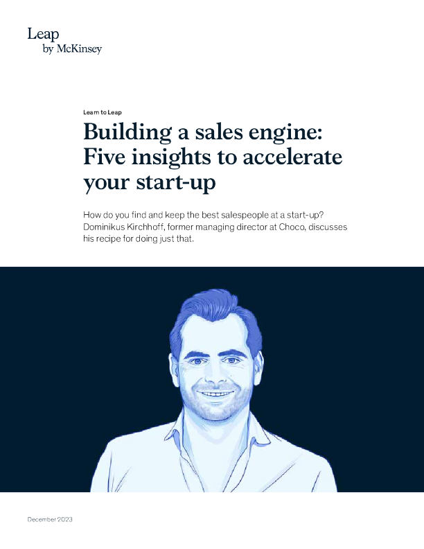 打造销售引擎 ： 加速创业的五大见解