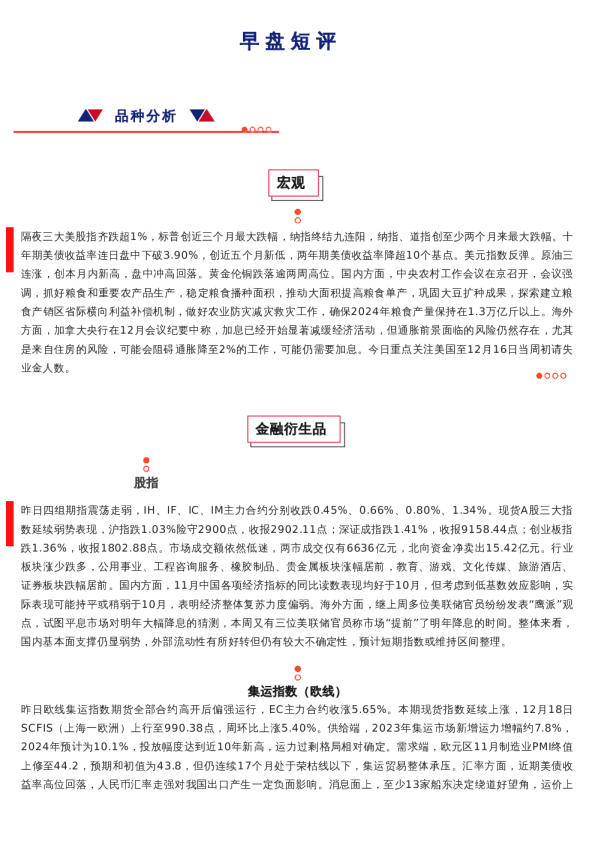 上海中期期货——早盘策略20231221