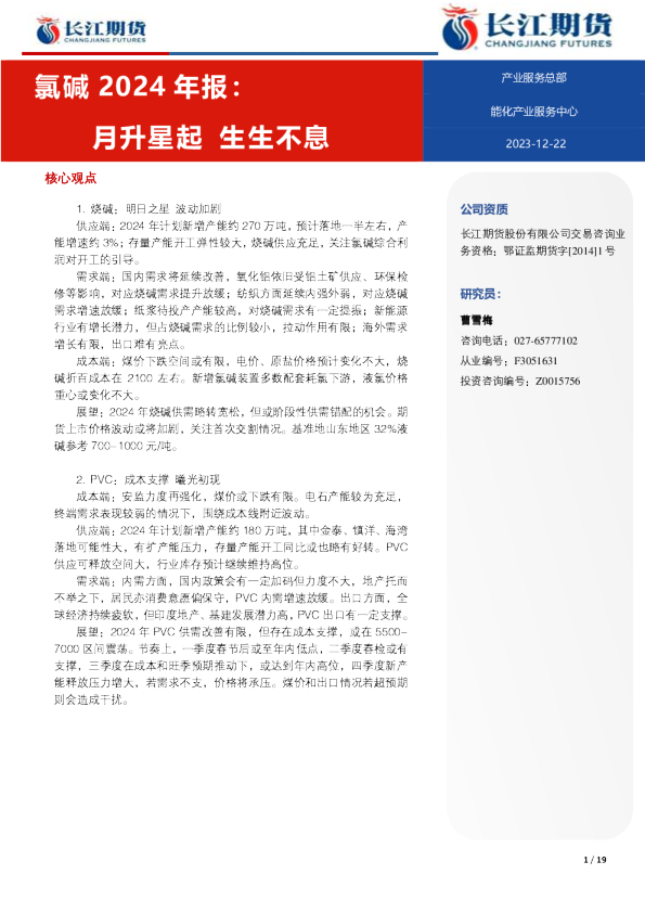 氯碱2024年报：月升星起 生生不息