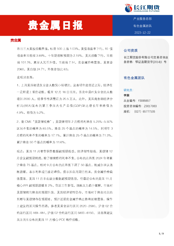 贵金属日报