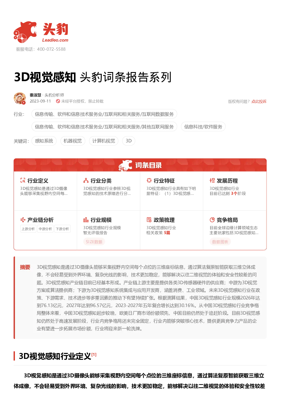 报告封面