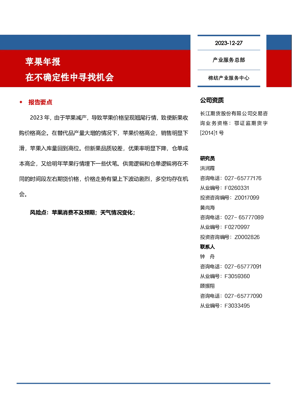 报告封面