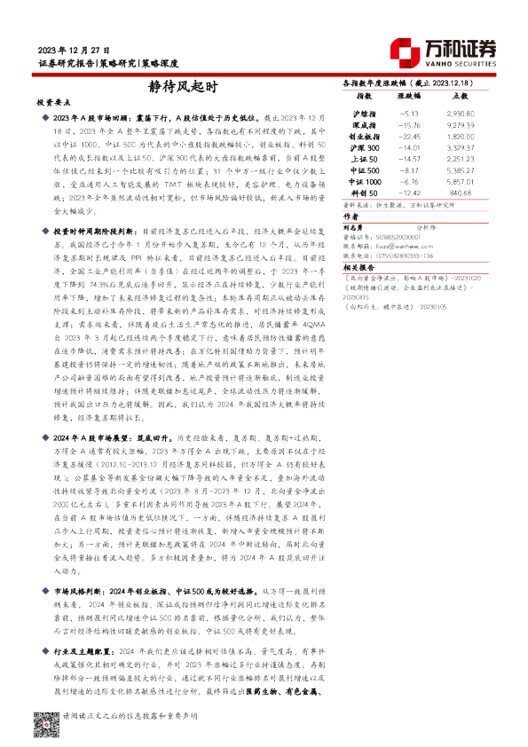 策略深度：静待风起时