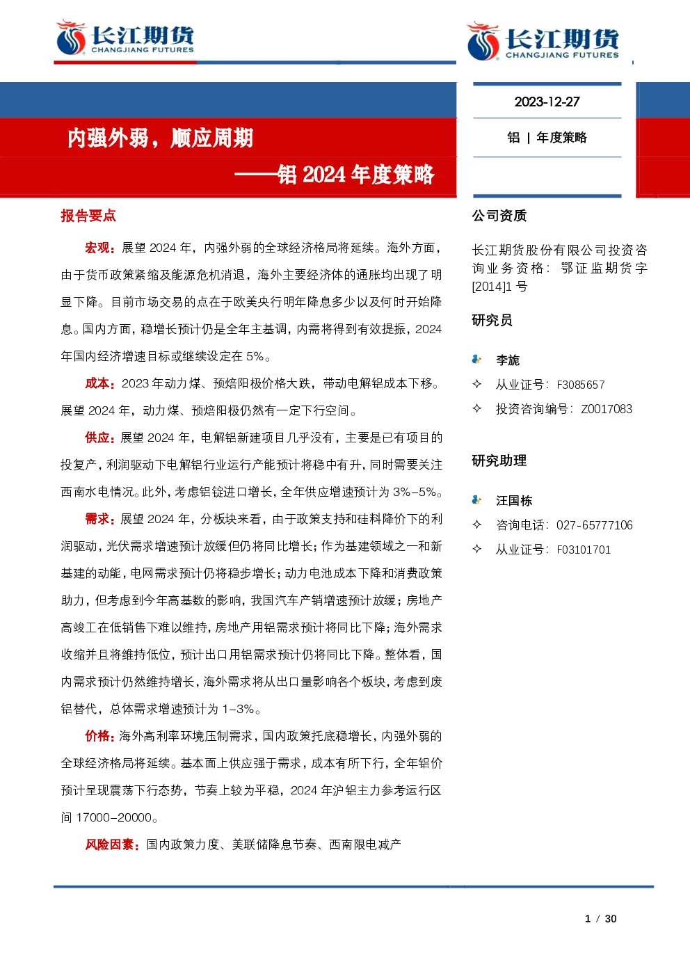 报告封面