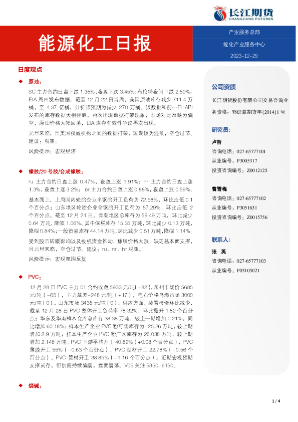 能源化工日报
