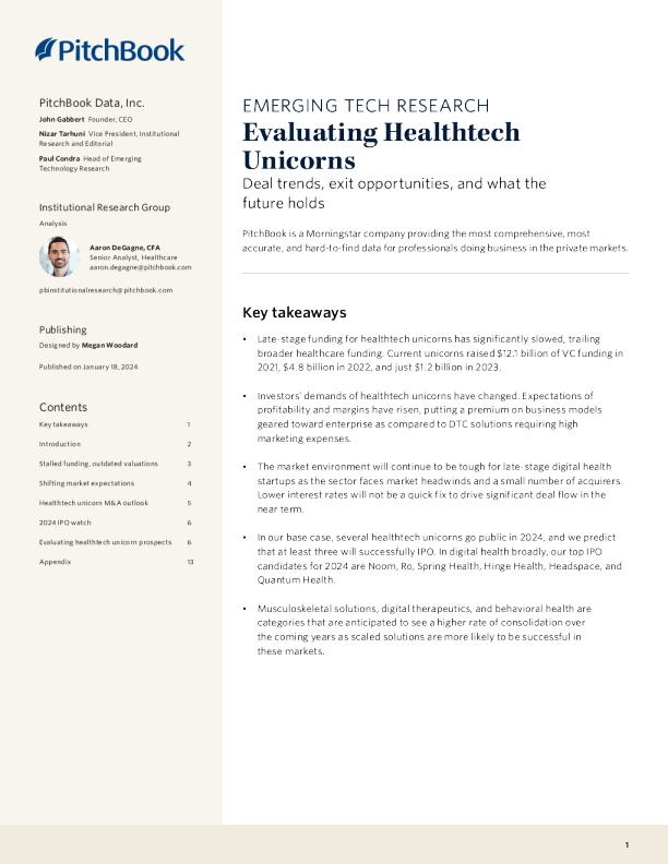 评估 Healthtech 独角兽 （ 英 ）