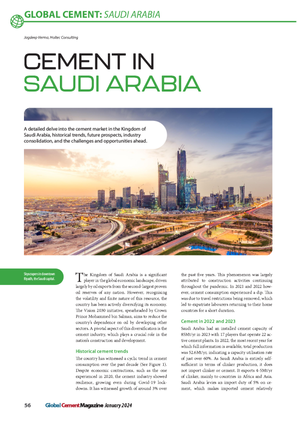 HOLTEC provides an giving insight on Saudi Arabia's Cement Sector