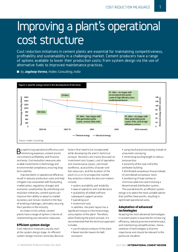 改善工厂的运营成本结构