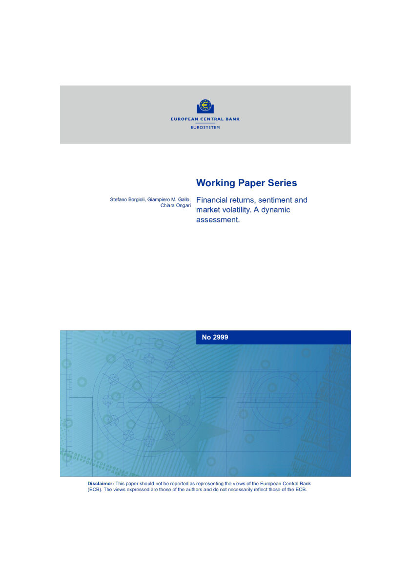 欧洲央行财务回报、情绪和市场波动。动态评估