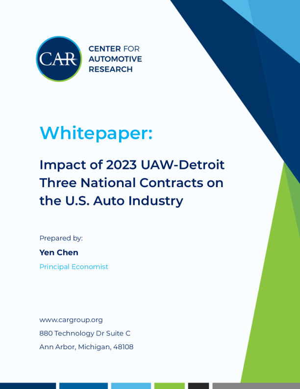 2023 年美国汽车工人联合会（UAW）与底特律三巨头签订的全国性协议对美国汽车产业的影响白皮书