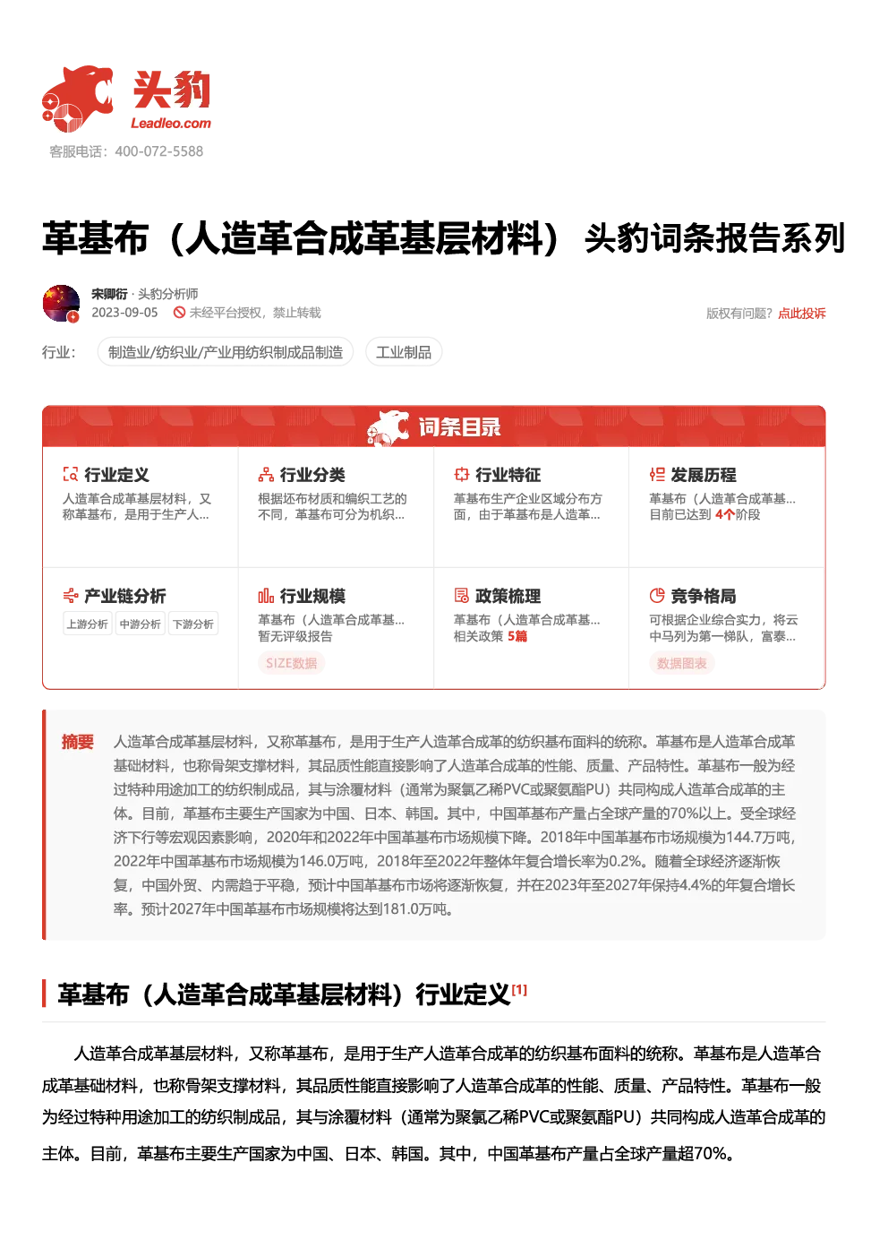 报告封面