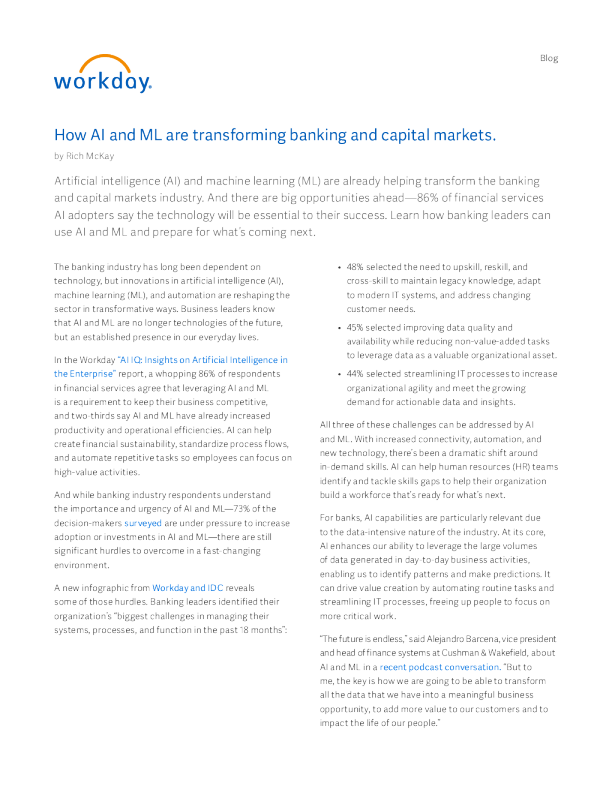 AI 和 ML 如何改变银行和资本市场