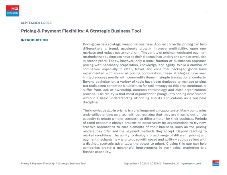 技术与媒体 MGI 定价支付灵活性