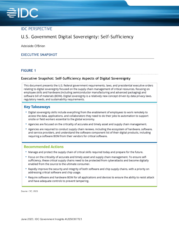 美国政府数字主权 ： 自给自足