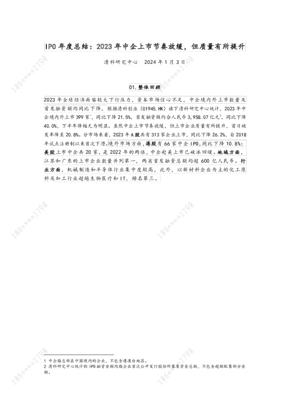 IPO年度总结：2023年中企上市节奏放缓，但质量有所提升