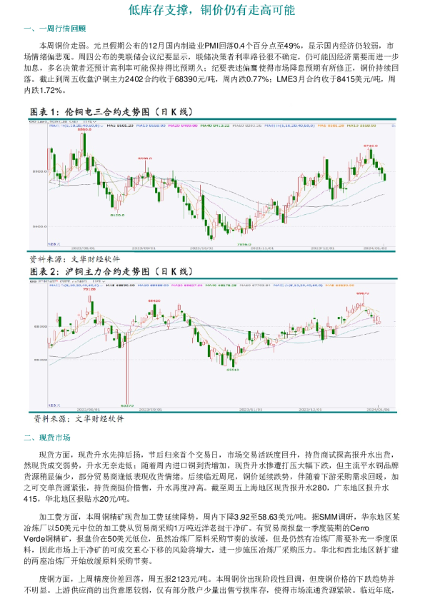 低库存支撑，铜价仍有走高可能