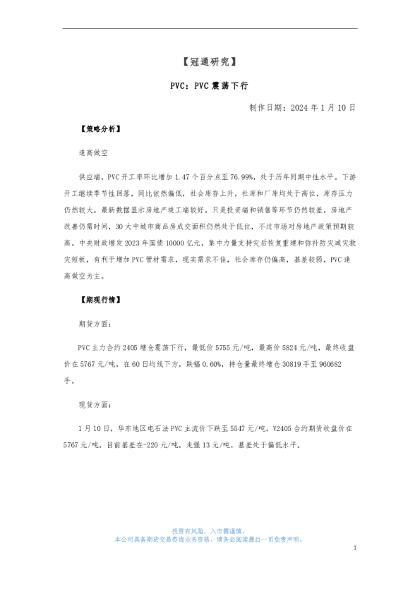 PVC：PVC震荡下行