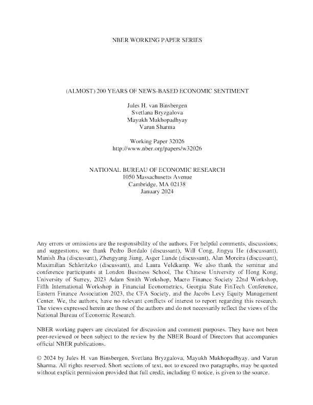 基于近200年新闻文本的经济情绪分析