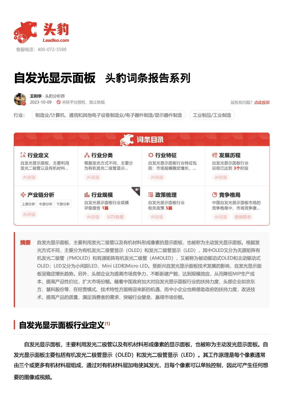 报告封面