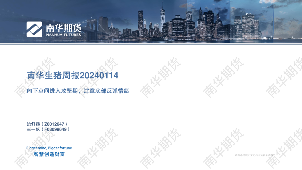 生猪：向下空间进入攻坚期，注意底部反弹情绪