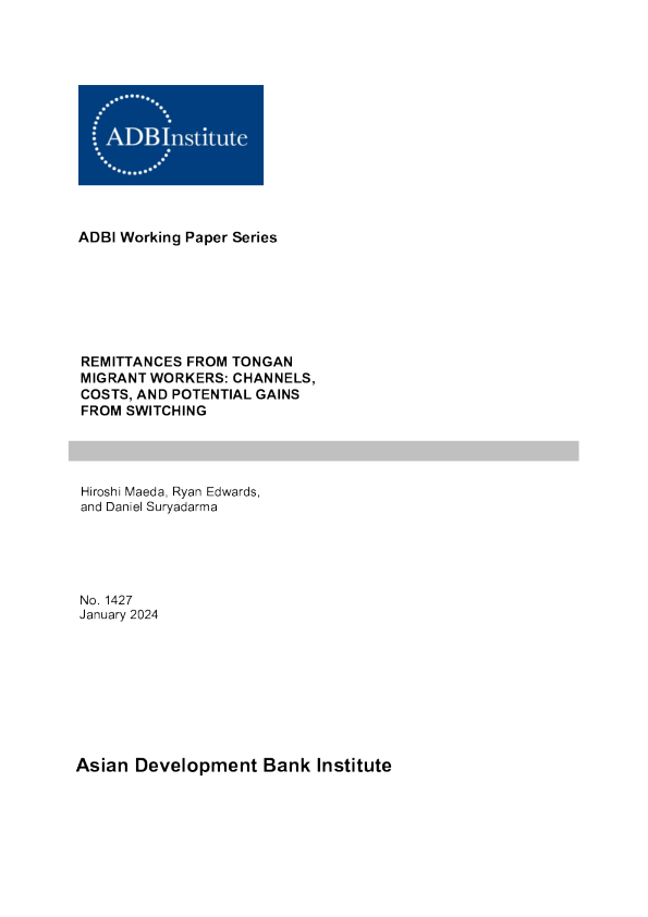汤加移民工人的汇款 ： 渠道、成本和转换带来的潜在收益