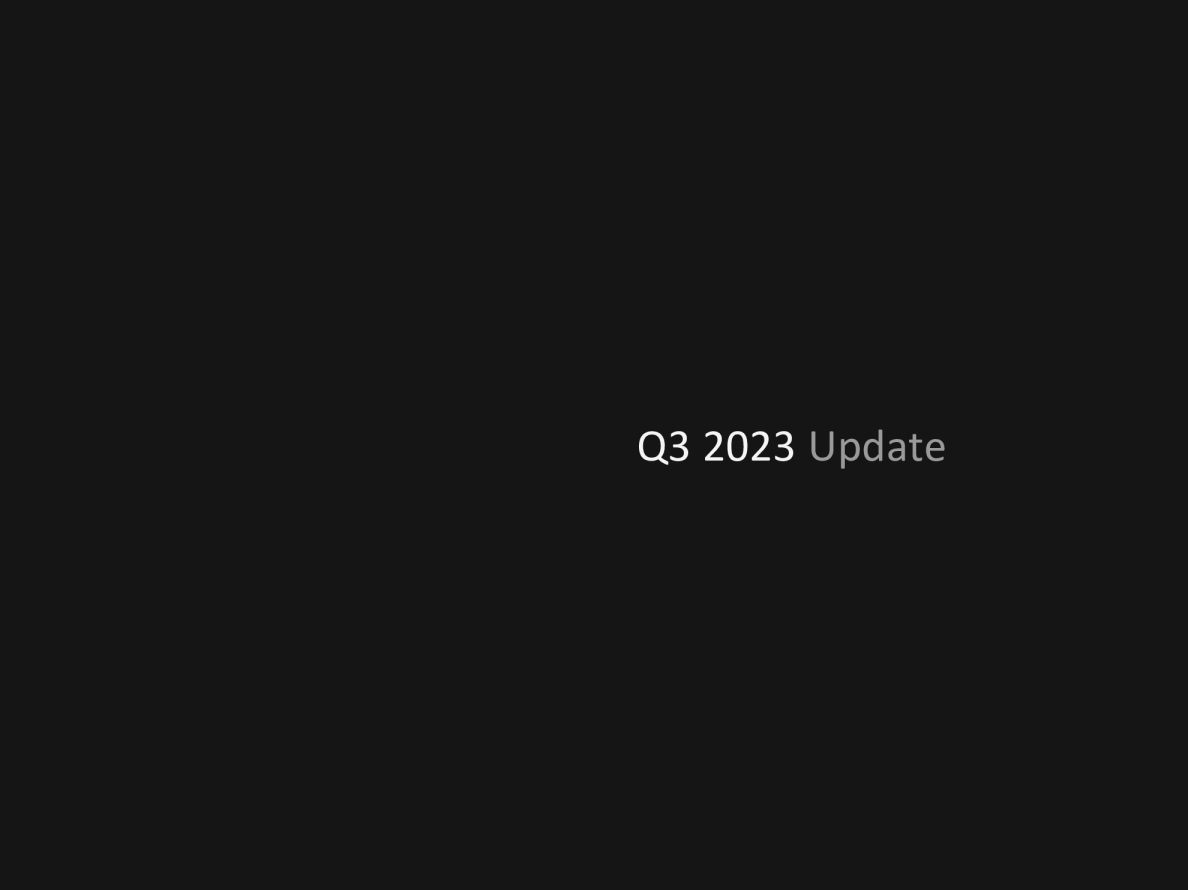 2023 年第三季度更新