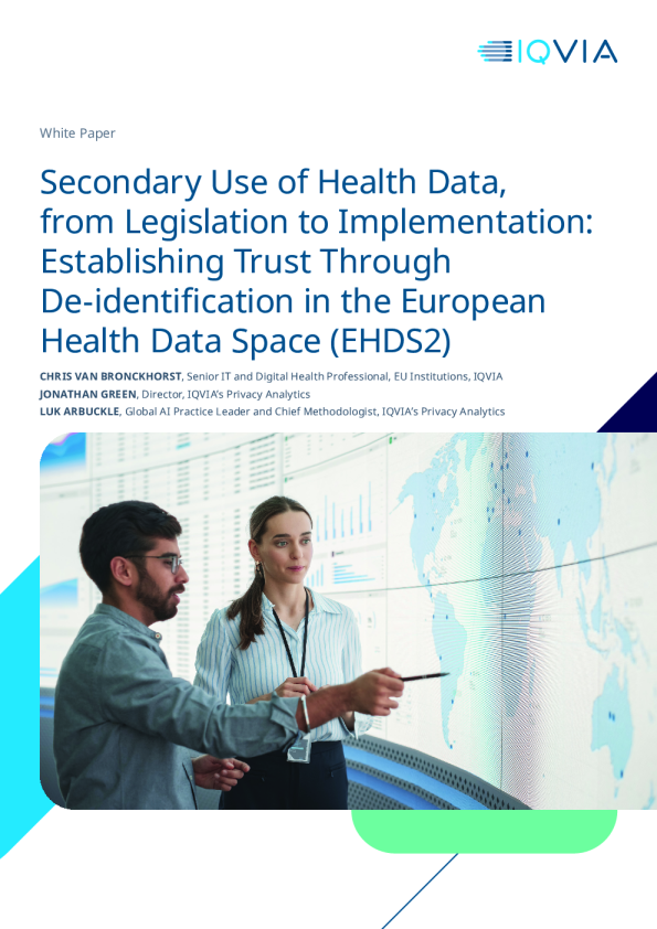 Health data secondary use, from legislation to implementation: Building trust through de-identification in the European Health Data Space (EHDS2)