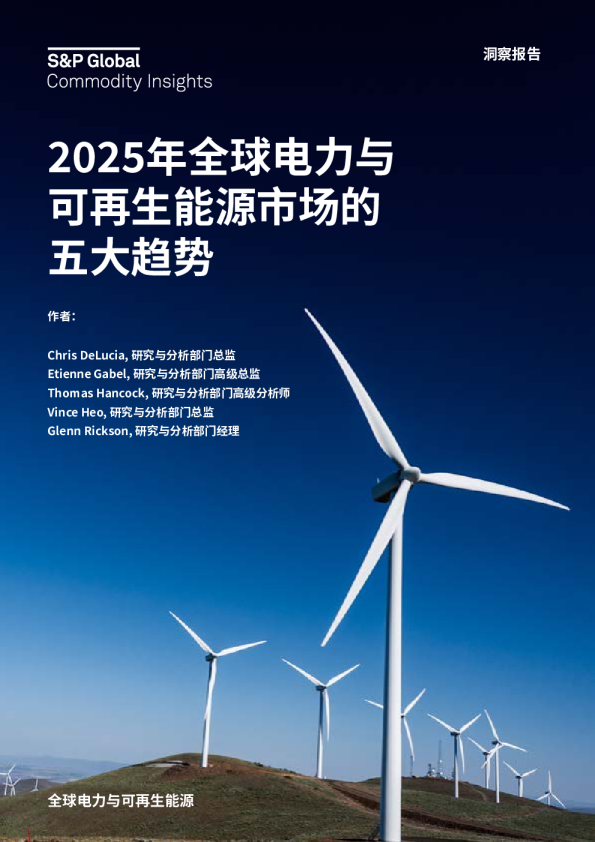 2025年全球电力与可再生能源市场的五大趋势
