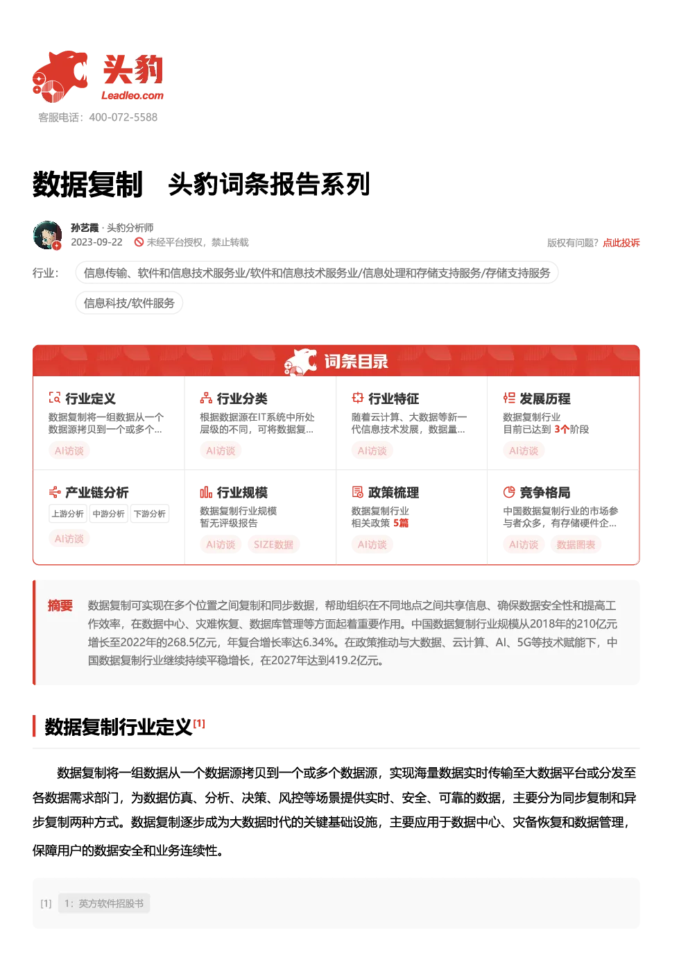 报告封面