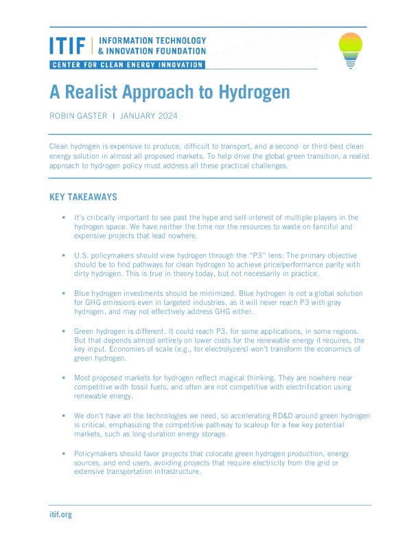 氢的现实主义方法