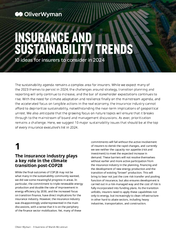 2024年的保险和可持续发展机会
