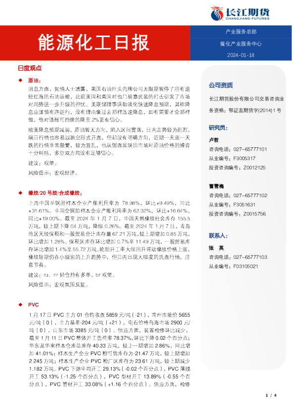 能源化工日报