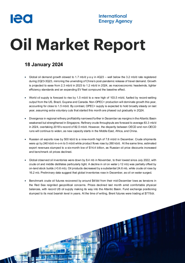 Oil Market Report - January 2024