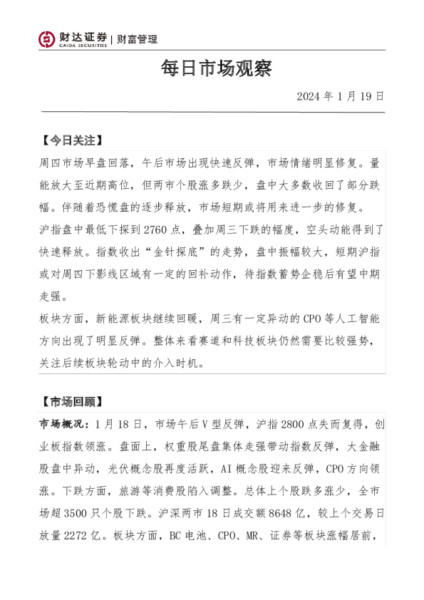 每日市场观察