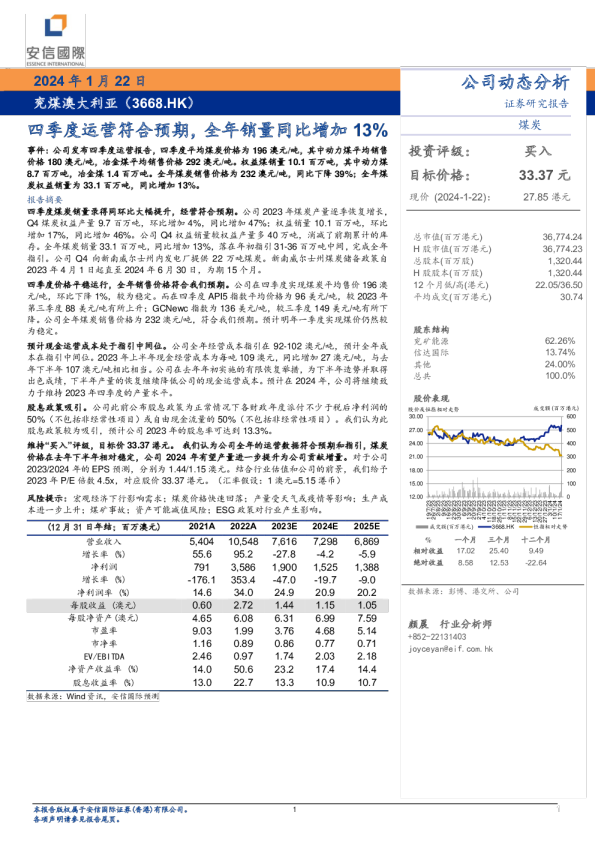 四季度运营符合预期，全年销量同比增加13%