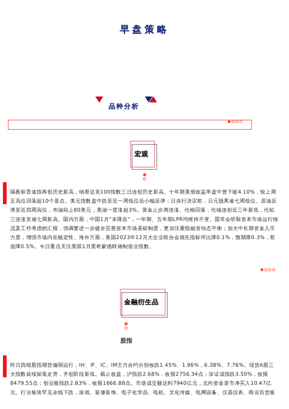 上海中期期货——早盘策略20240123