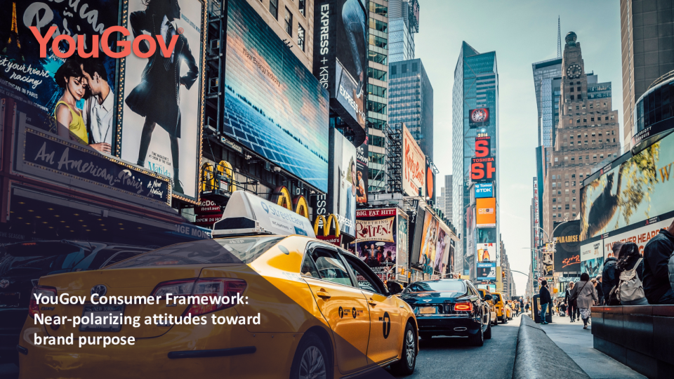 YouGov 消费者框架 ： 对品牌目的的两极分化态度