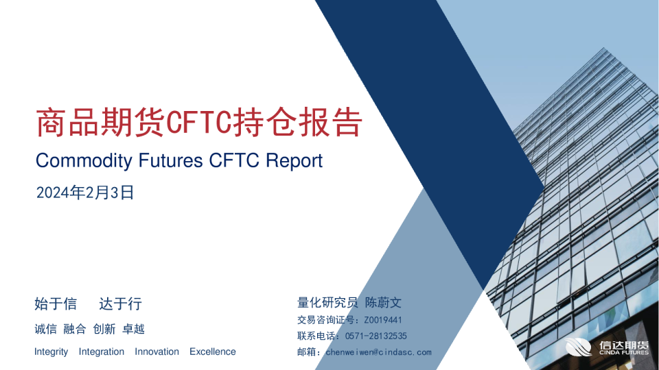 商品期货CFTC持仓报告