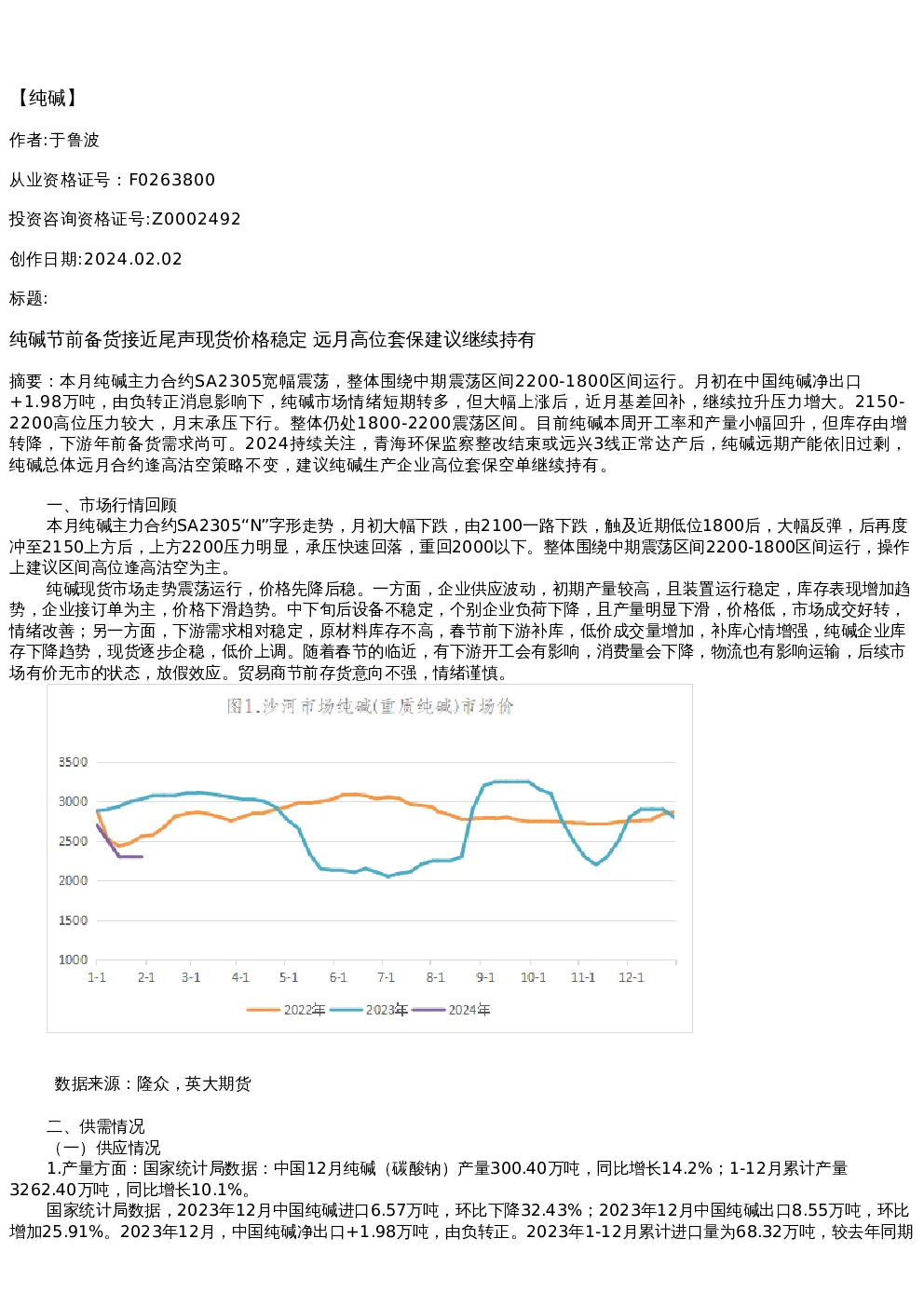 【能源化工】月报-2024-02-02