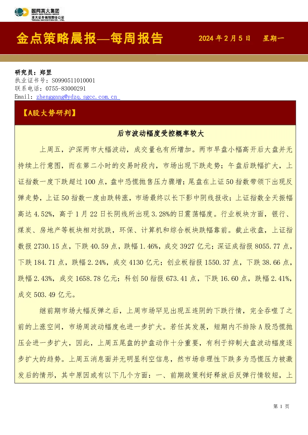 报告封面