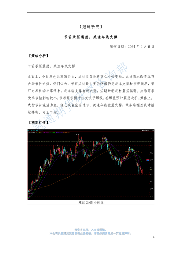 节前承压震荡，关注年线支撑