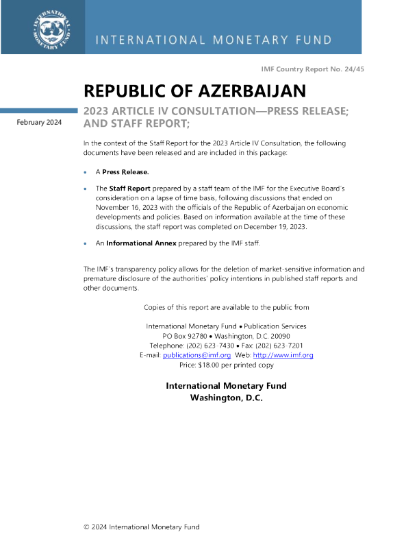 阿塞拜疆共和国 ： 2023 年第四条磋商 - 新闻稿和工作人员报告