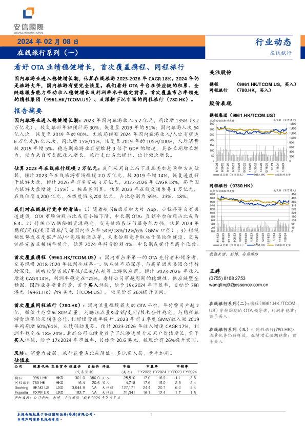 在线旅行行业报告：OTA