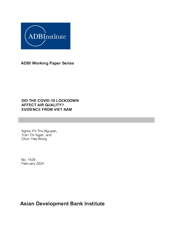 COVID - 19 封锁是否影响空气质量 ? 来自越南的证据