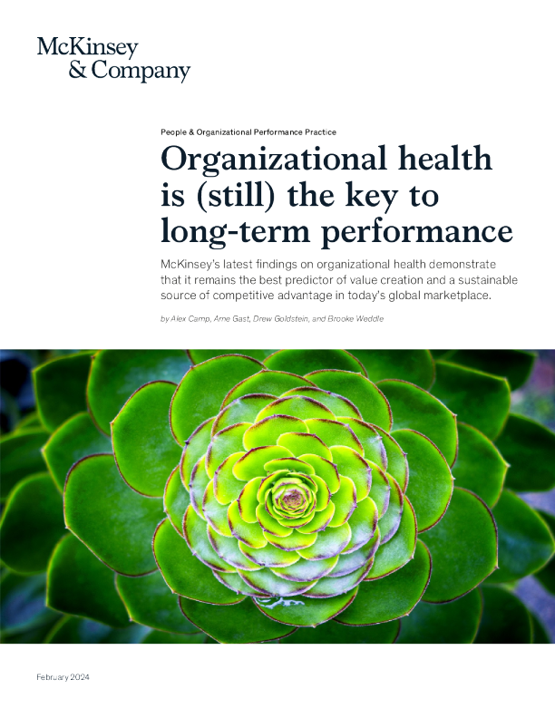 组织健康 （ 仍然 ） 是长期绩效的关键