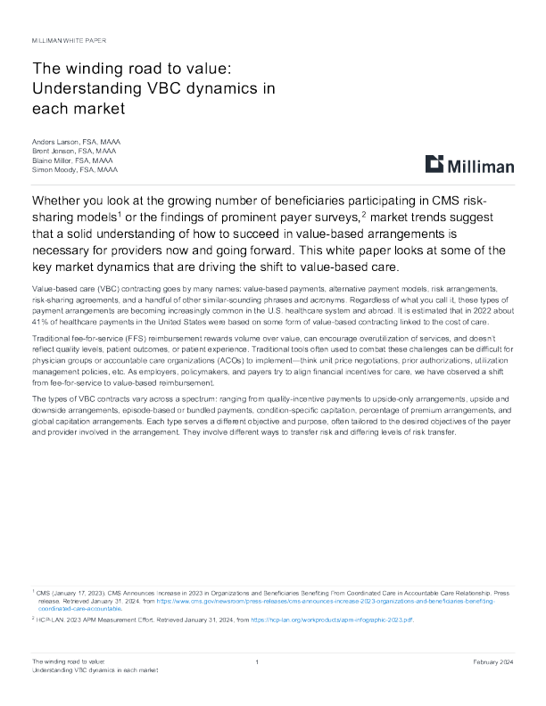 通往价值的曲折之路：了解每个市场中的VBC动态