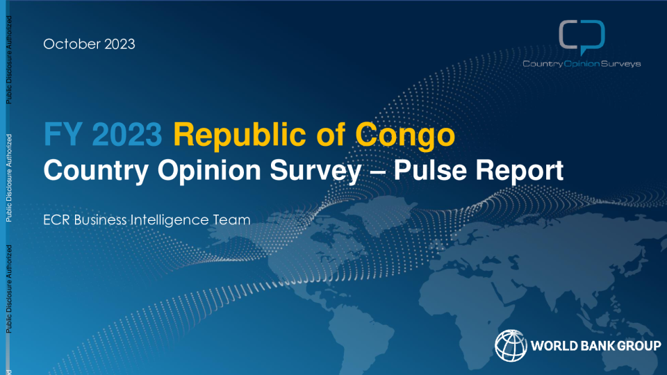 2023 财年刚果共和国国家意见调查 - 脉冲报告