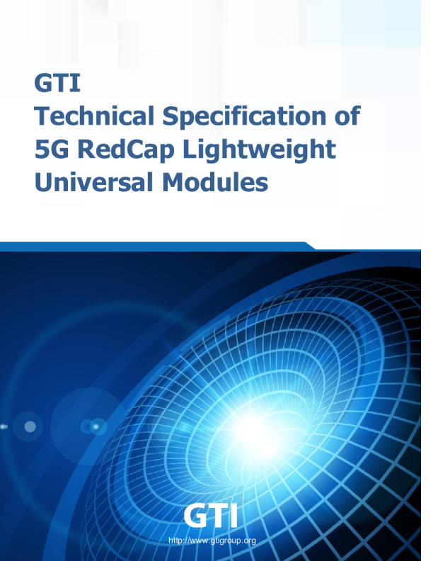 5G RedCap 轻量级通用模块 GTI 技术规范