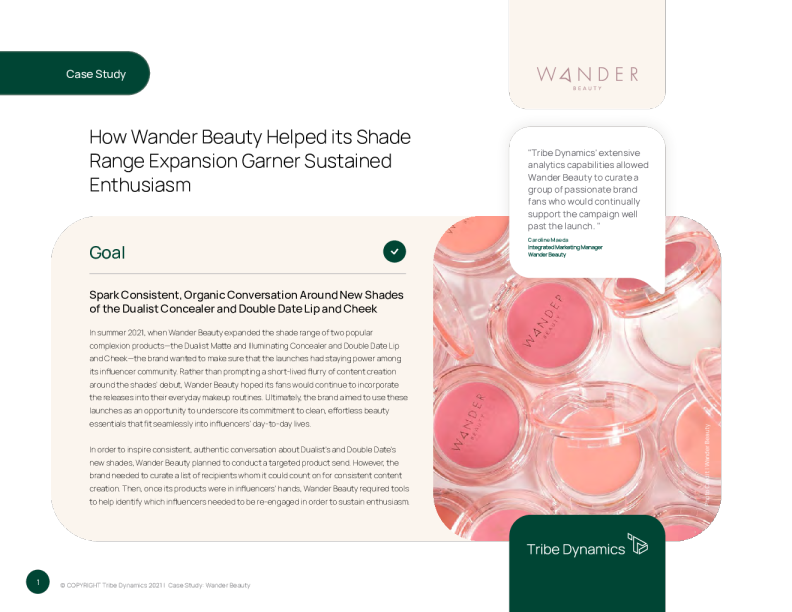 Wander Beauty 如何帮助推动其阴影范围扩展的持续热情