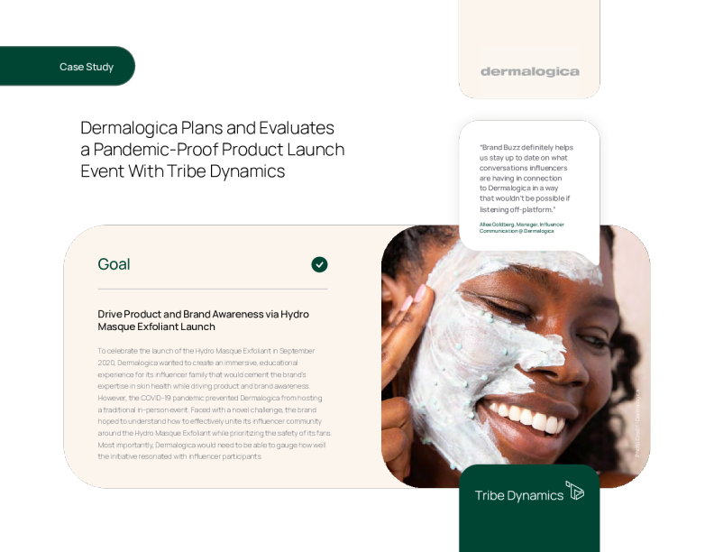 Dermalogica 计划使用部落动态进行大流行的产品发布活动